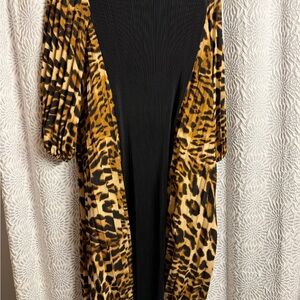 Leopard Print Black Dress